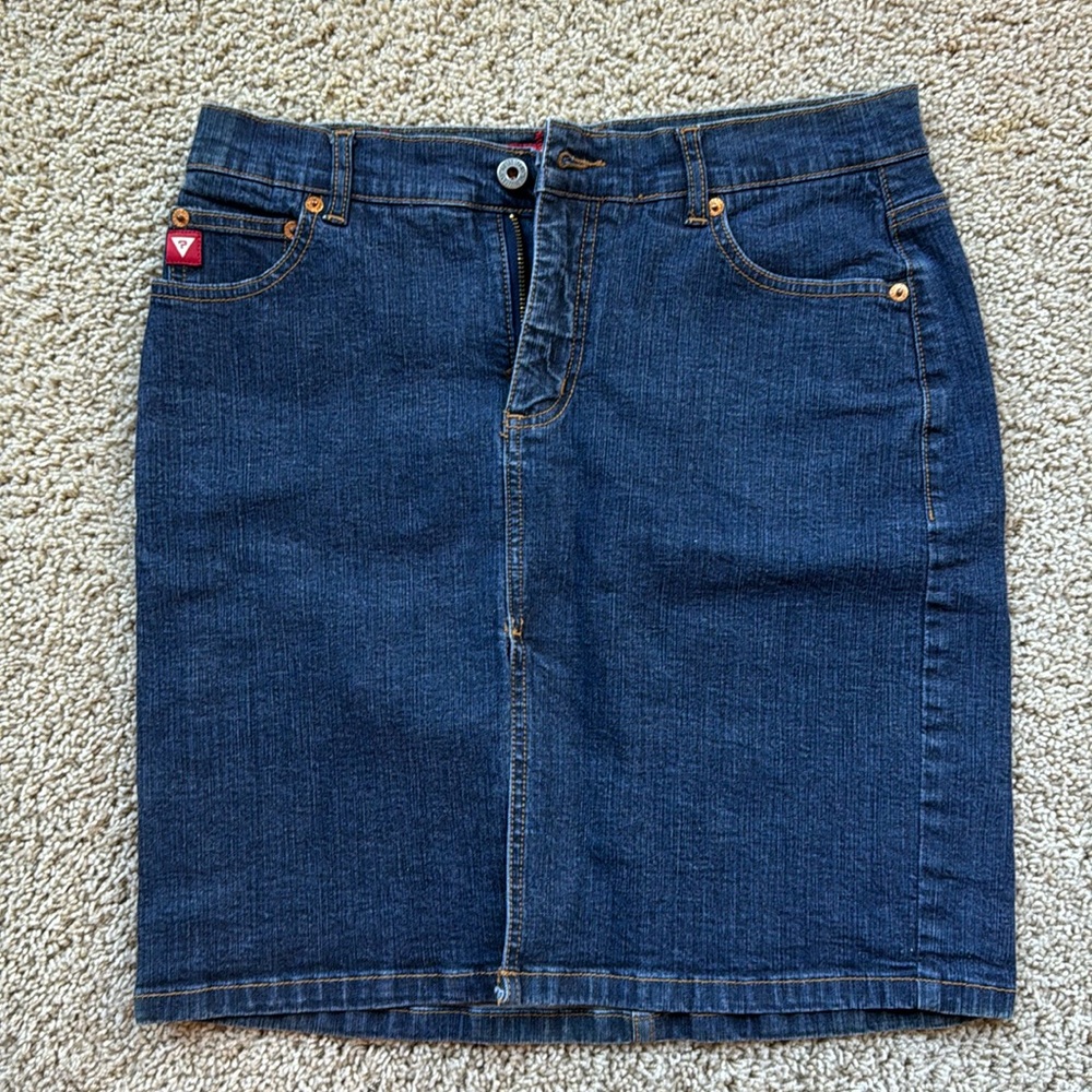 Guess Denim Front Slit Mini Skirt Size 29